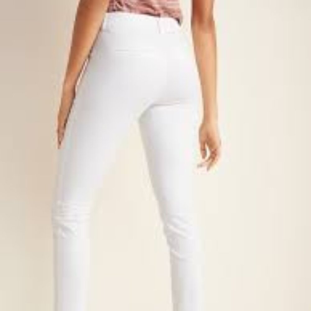 size 14 mid rise ankle chino trousers pixie pant in white